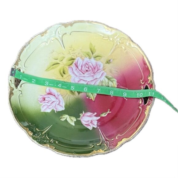 Title: Vintage German Porcelain Plate with Hand-Painted Roses and Gold Accents - Picture 6 of 7